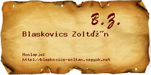 Blaskovics Zoltán névjegykártya